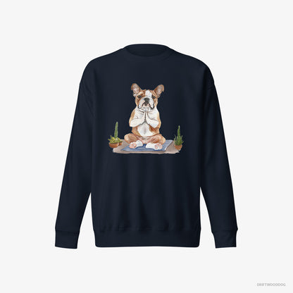 Bulldog Meditating during Yoga Navy Sweatshirt