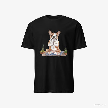 Bulldog Meditating during Yoga Black T-Shirt