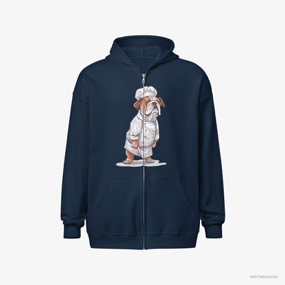 Bulldog Dressed as a Chef Navy Hoodie