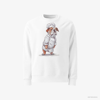 Bulldog Dressed as a Chef White Sweatshirt