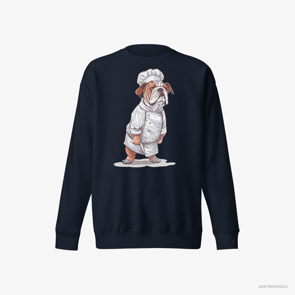 Tired Bulldog Dressed as a Chef – Men's Sweatshirt Navy Eco – Eco-Friendly