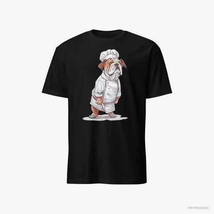 Bulldog Dressed as a Chef Black T-Shirt