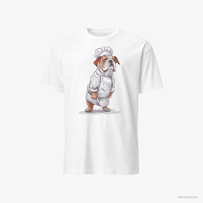 Bulldog Dressed as a Chef White T-Shirt