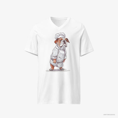 Bulldog Dressed as a Chef White T-Shirt