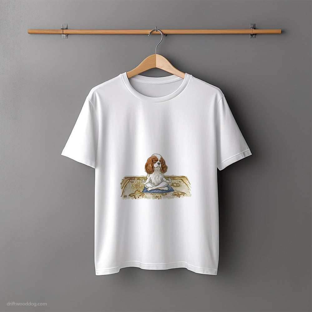 Cavalier King Charles Spaniel Meditating T-Shirt – Unisex Tee for Dog Lovers