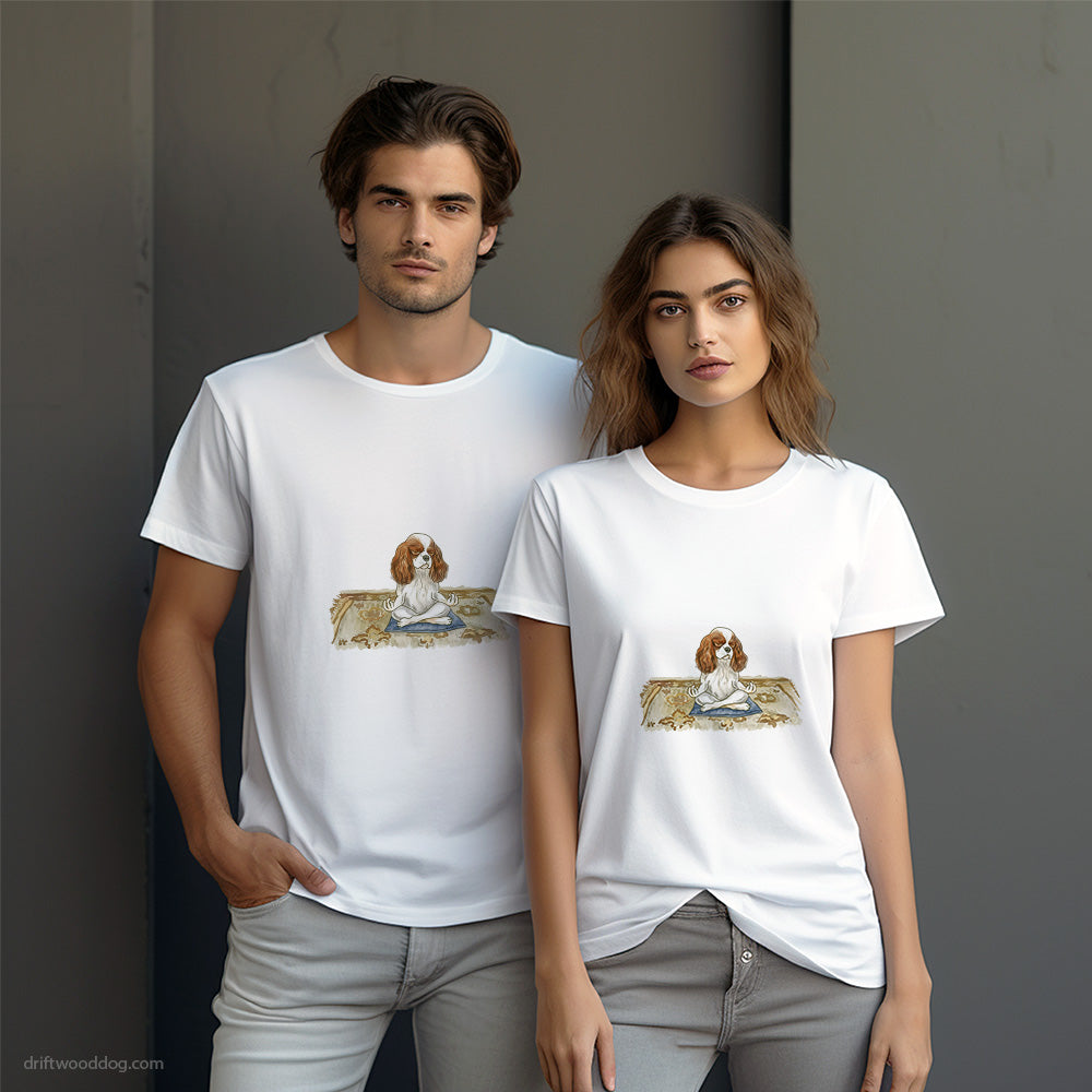 Cavalier King Charles Spaniel Meditating T-Shirt – Dog-Themed Gifts for Dog Lovers