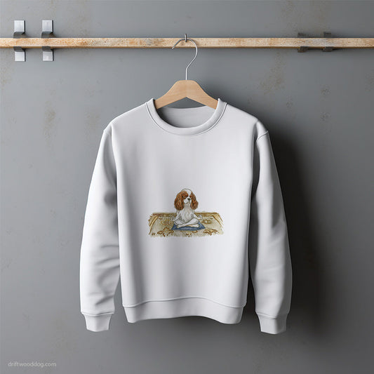 Cavalier King Charles Spaniel Meditating Sweatshirt – Unisex Sweatshirt for Dog Lovers