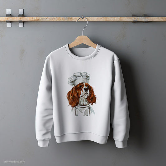 Cavalier King Charles Spaniel Dressed as a Chef Sweatshirt – Unisex Sweatshirt for Dog Lovers