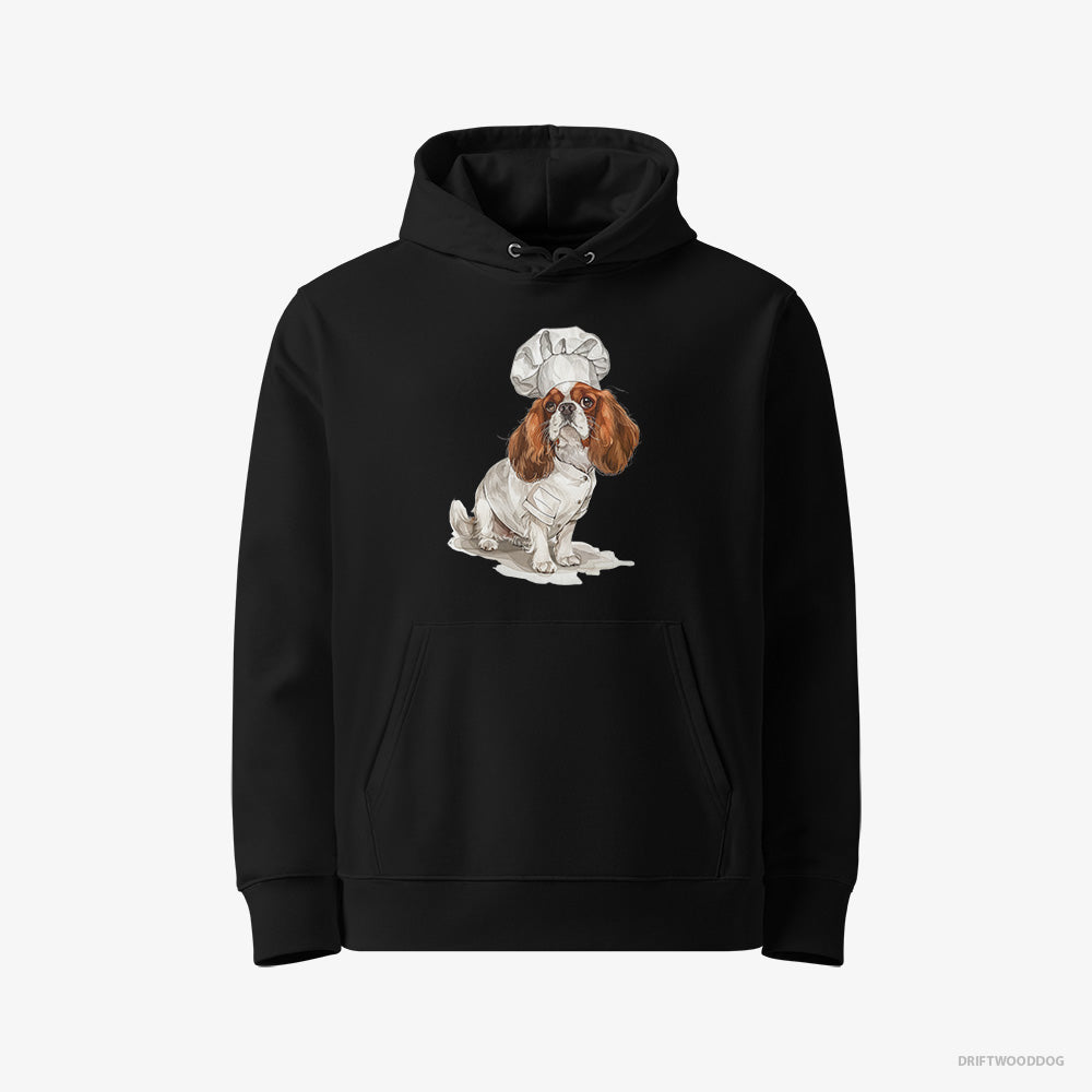 Cavalier King Charles Spaniel Hoodie – Women Black Hoodie Eco-Friendly – Ready for Some Cooking (on White Background)