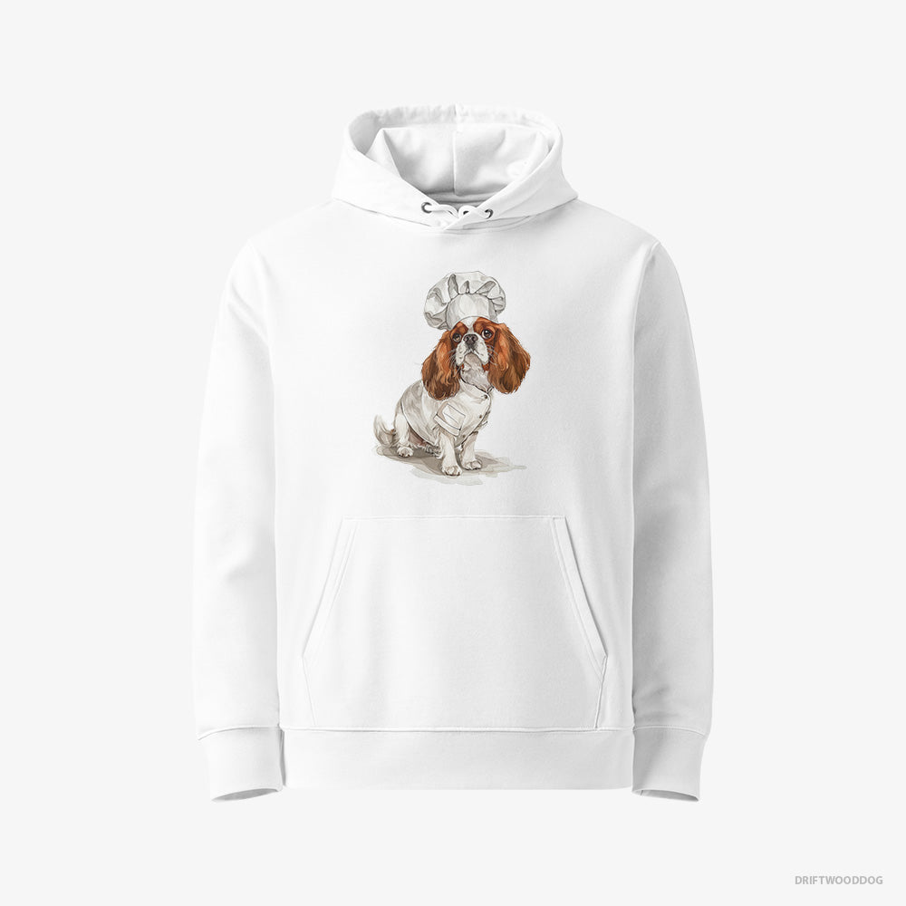 Cavalier King Charles Spaniel Hoodie – Men White Hoodie Eco-Friendly – Ready for Some Cooking (on White Background)