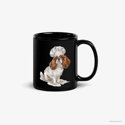 Cavalier King Charles Spaniel Mug – Unisex Black Mug Classic – Ready for Some Cooking (on White Background)