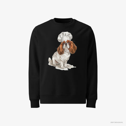 Cavalier King Charles Spaniel Sweatshirt – Men Black Sweatshirt Classic – Ready for Some Cooking (on White Background)