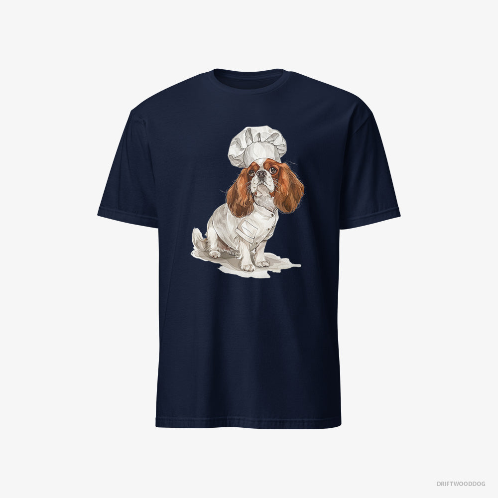 Cavalier King Charles Spaniel T-Shirt – Men Navy T-Shirt Classic – Ready for Some Cooking (on White Background)