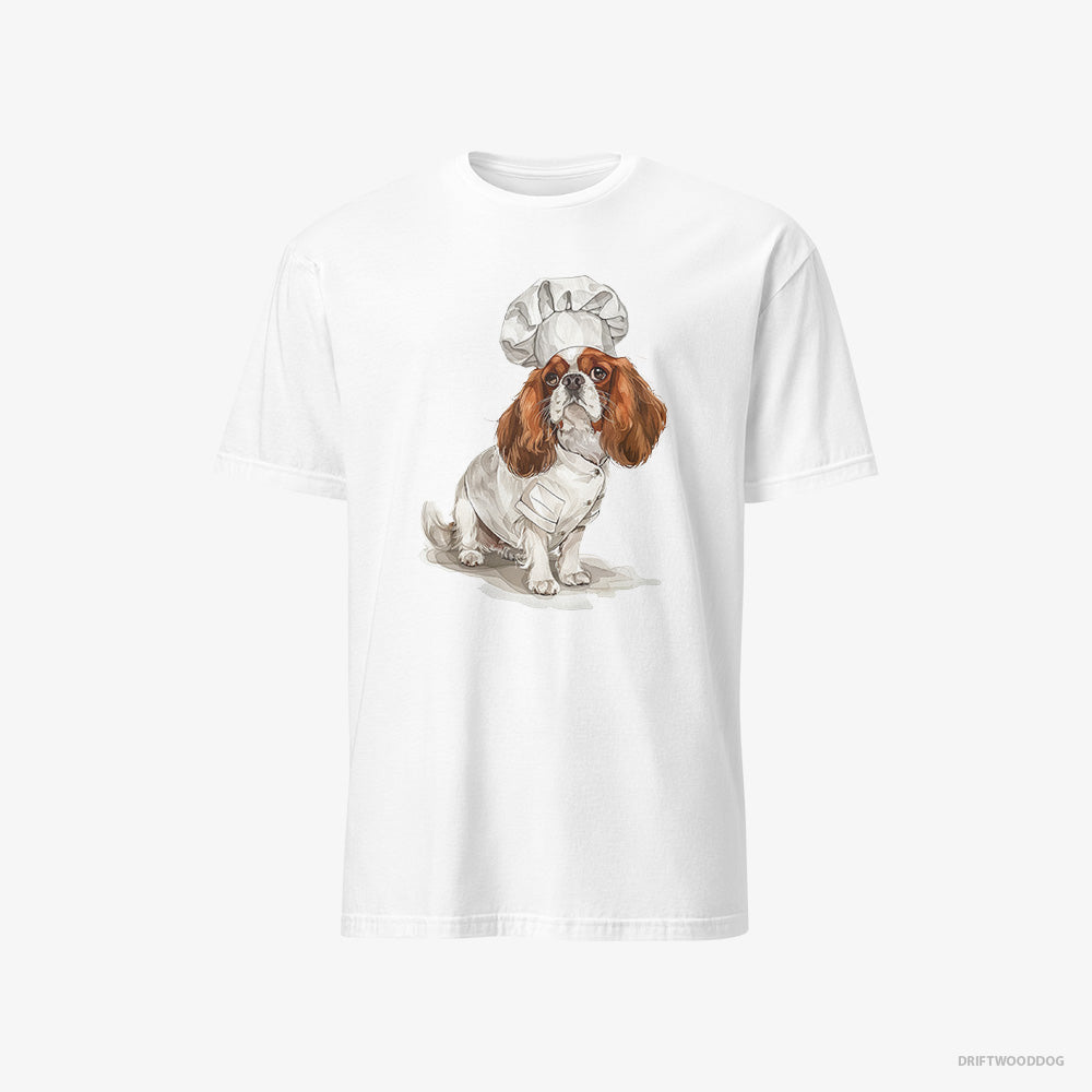 Cavalier King Charles Spaniel T-Shirt – Men White T-Shirt Classic – Ready for Some Cooking (on White Background)