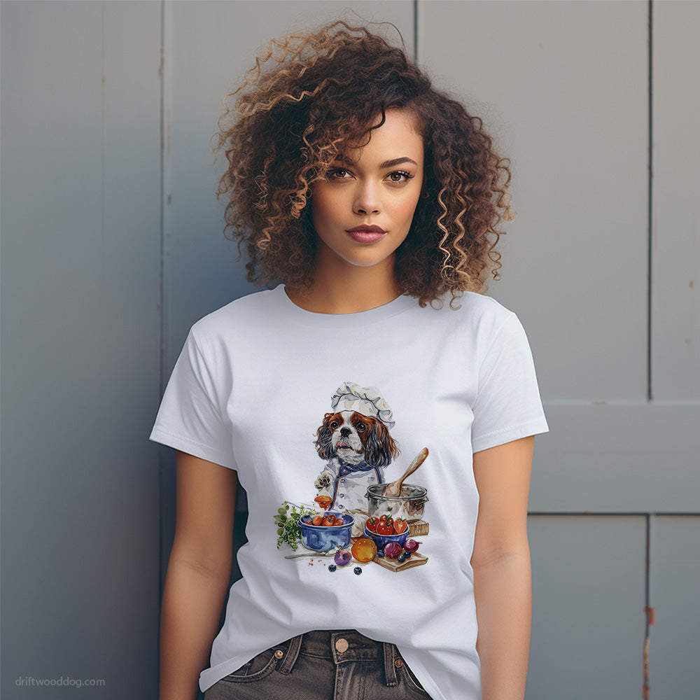 Cavalier King Charles Spaniel Cooking Meals in Kitchen T-Shirt – Dog T-Shirt for Women