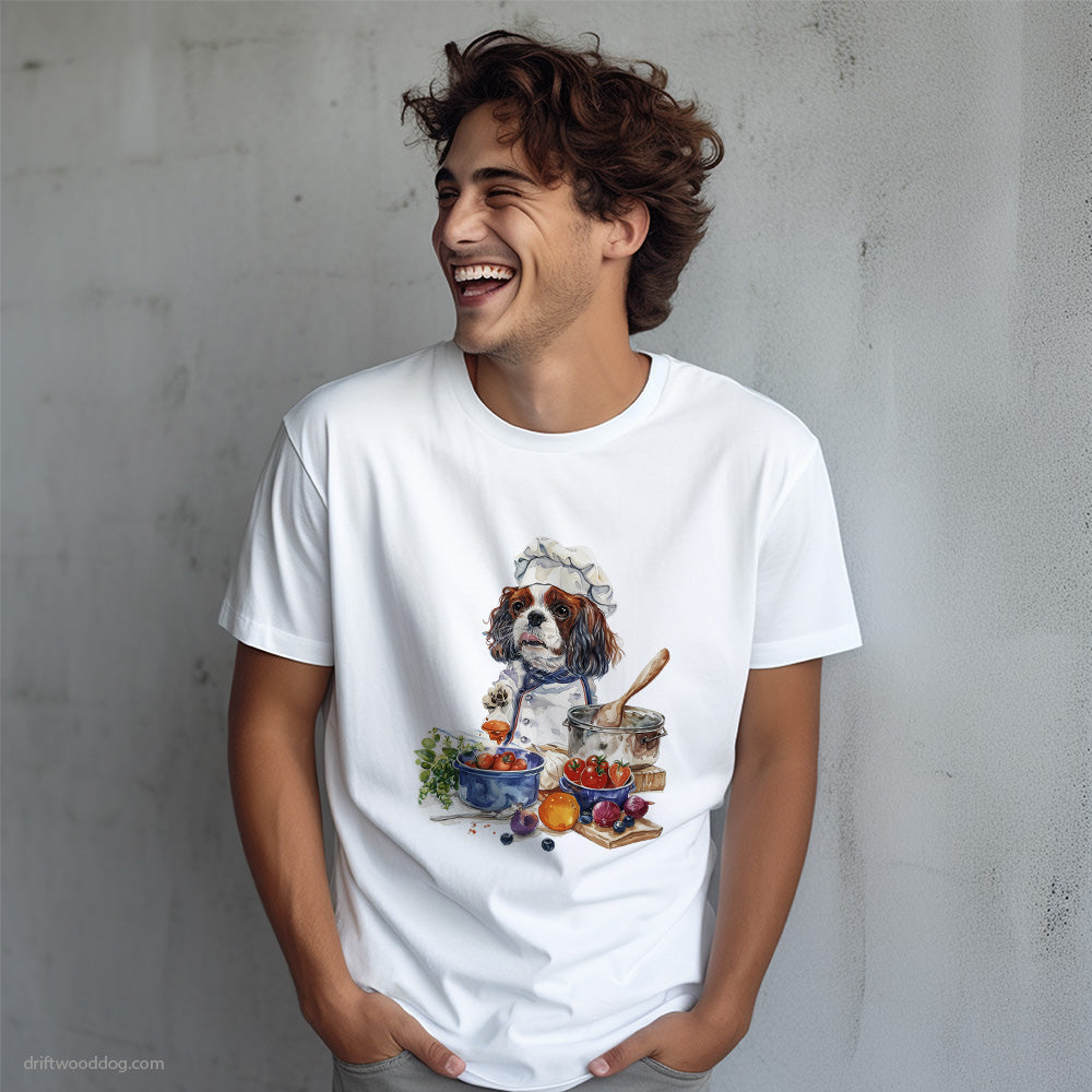 Cavalier King Charles Spaniel Cooking Meals in Kitchen T-Shirt – Dog T-Shirt for Men