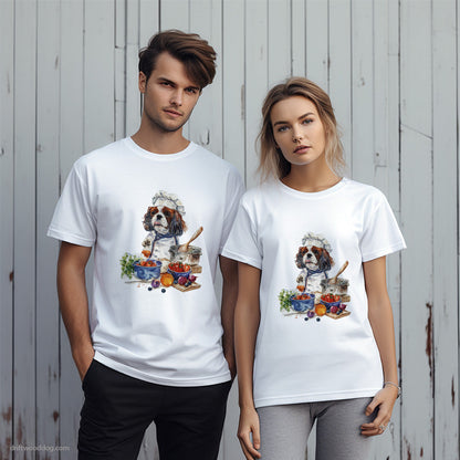 Cavalier King Charles Spaniel Cooking Meals in Kitchen T-Shirt – Unique Dog T-Shirts for Pet Lovers