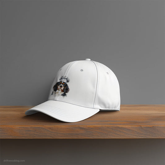 Cavalier King Charles Spaniel Wearing a Chef's Uniform Hat – Unisex Hat for Dog Owners