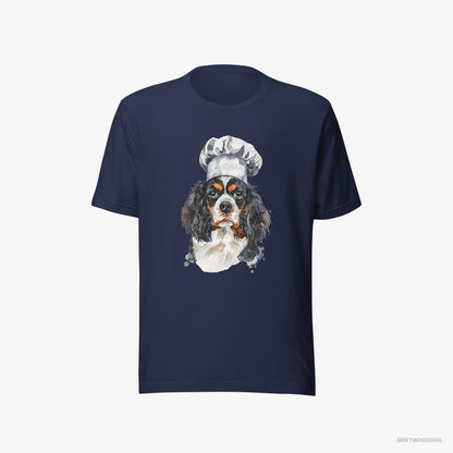 Cavalier King Charles Spaniel Wearing a Chef's Uniform Navy T-Shirt