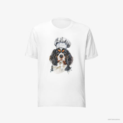 Cavalier King Charles Spaniel Wearing a Chef's Uniform White T-Shirt