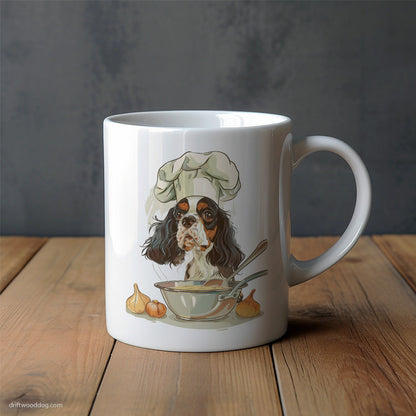 Cavalier King Charles Spaniel Making Food in the Kitchen Mug – Unique Dog Cups | Dog-Themed Mugs