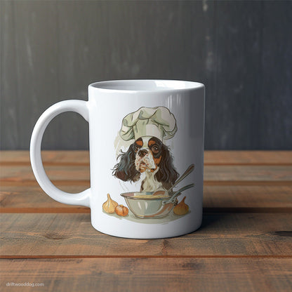 Cavalier King Charles Spaniel Making Food in the Kitchen Mug – Cute Dog-Themed Mugs | Perfect Gifts for Dog Lovers