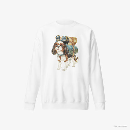 Cavalier King Charles Spaniel Hiking White Sweatshirt