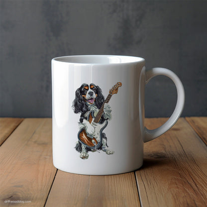 Cavalier King Charles Spaniel Playing Rock Guitar Mug – Unique Dog Cups | Dog-Themed Mugs