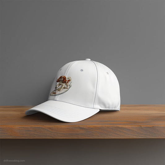 Cavalier King Charles Spaniel Surfing on a Surfboard Hat – Unisex Hat for Dog Owners