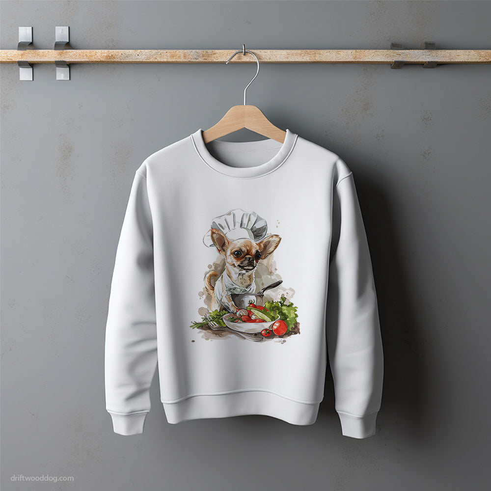 Chihuahua Preparing Meals in the Kitchen Sweatshirt – Unisex Sweatshirt for Dog Lovers