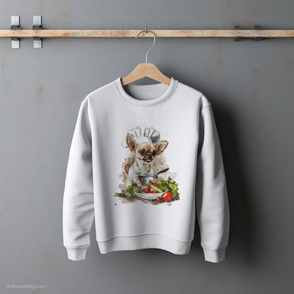 Chihuahua Preparing Meals in the Kitchen Sweatshirt – Unisex Sweatshirt for Dog Lovers