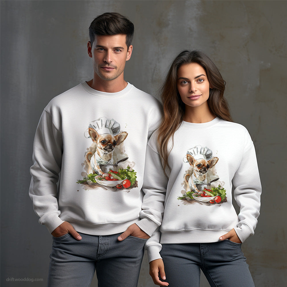 Chihuahua Preparing Meals in the Kitchen Sweatshirt – Unisex Sweatshirt for Dog Owners