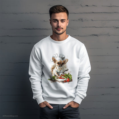 Chihuahua Preparing Meals in the Kitchen Sweatshirt – Unique Dog Sweatshirt for Men