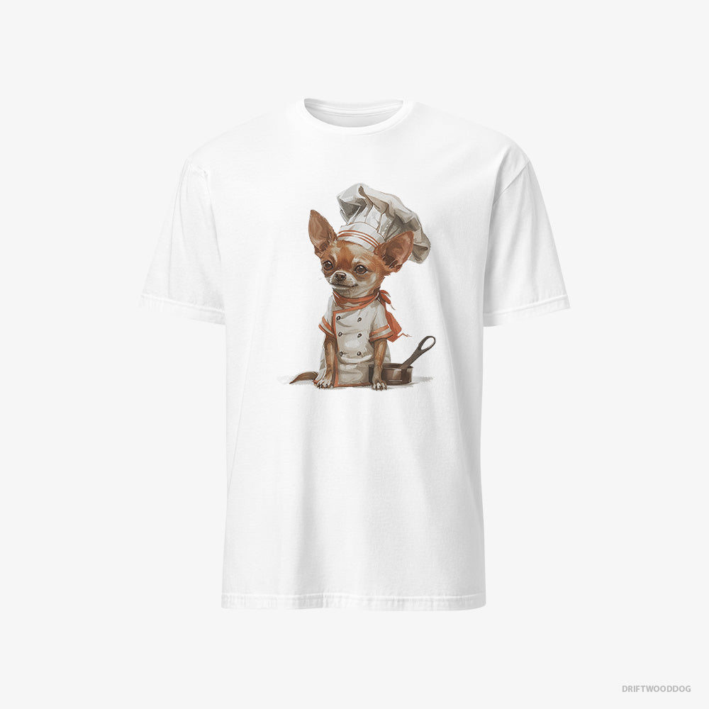 Chihuahua T-Shirt – Men White T-Shirt Classic – Set for Cooking (on White Background)