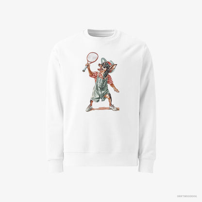 Chihuahua Playing Tennis on the Tennis Court White Sweatshirt