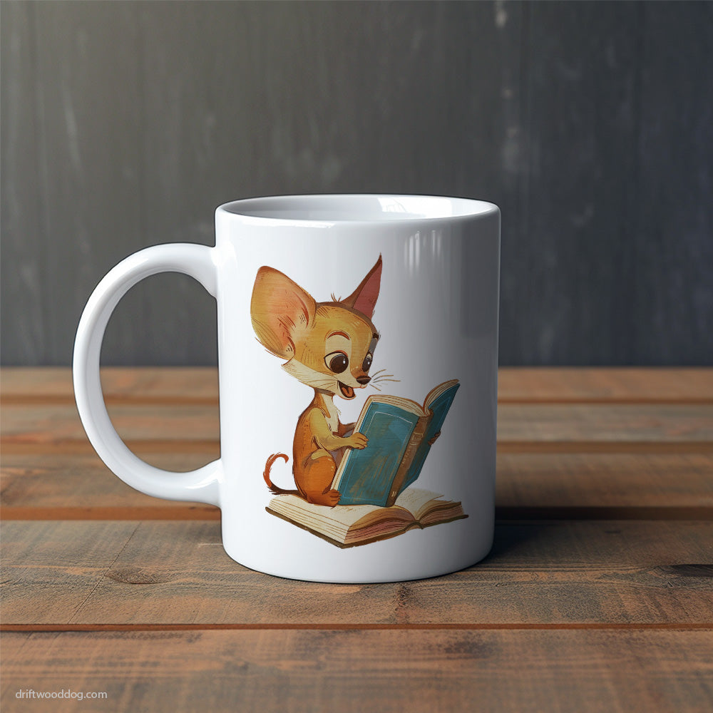 Chihuahua Immersed in a Book Mug – Cute Dog-Themed Mugs | Perfect Gifts for Dog Lovers