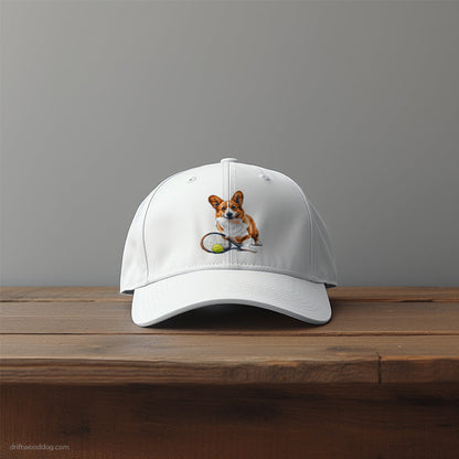 Corgi Ready for Hitting the Tennis Court Hat – Unique Dog-Themed Hats for Dog Lovers