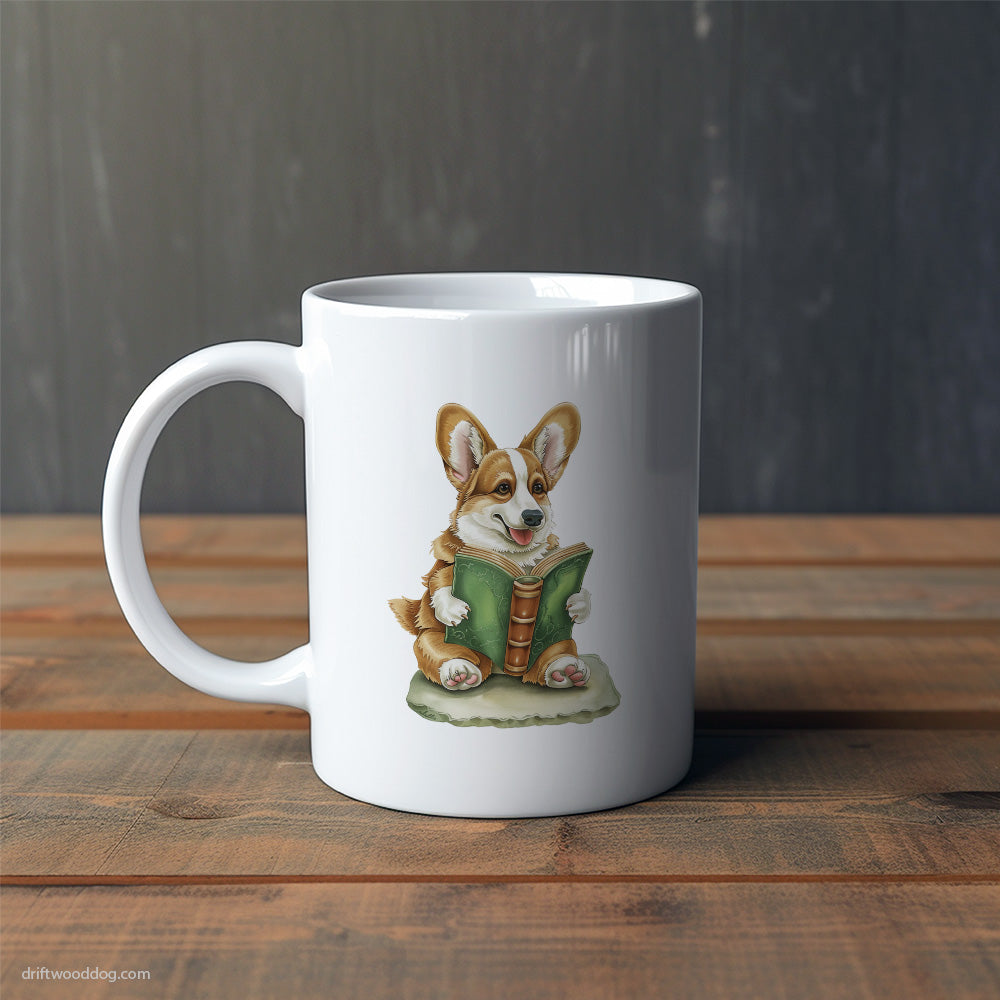 Corgi Reading a Book Mug – Cute Dog-Themed Mugs | Perfect Gifts for Dog Lovers