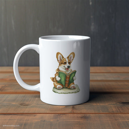 Corgi Reading a Book Mug – Cute Dog-Themed Mugs | Perfect Gifts for Dog Lovers