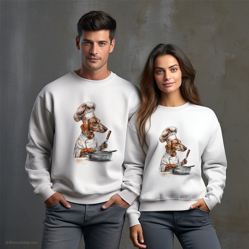 Dachshund Attired Like a Chef Sweatshirt – Unisex Sweatshirt for Dog Owners