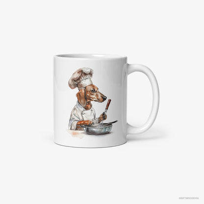 Dachshund Attired Like a Chef White Mug