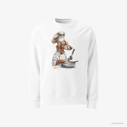 Dachshund Attired Like a Chef White Sweatshirt