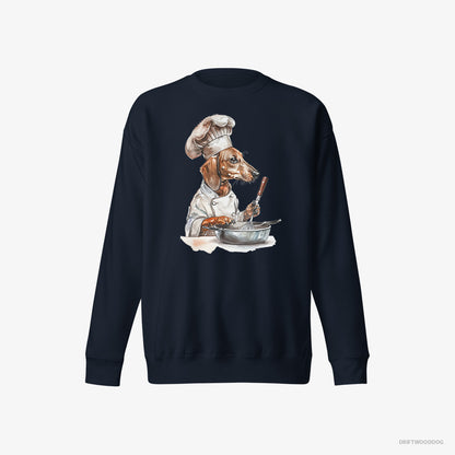 Dachshund Attired Like a Chef Navy Sweatshirt