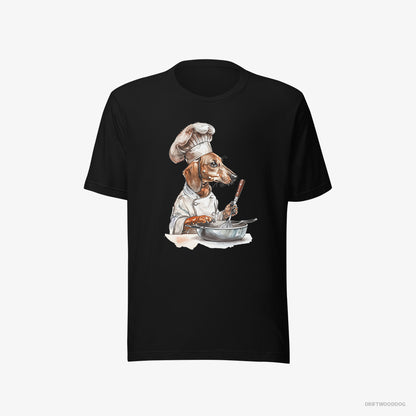 Dachshund Attired Like a Chef Black T-Shirt