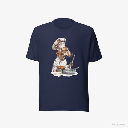 Dachshund Attired Like a Chef Navy T-Shirt