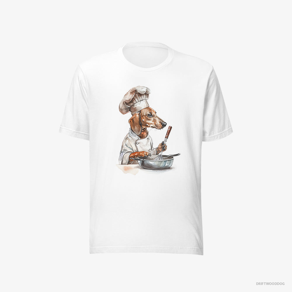 Dachshund Attired Like a Chef – Women's T-Shirt White Eco – Eco-Friendly