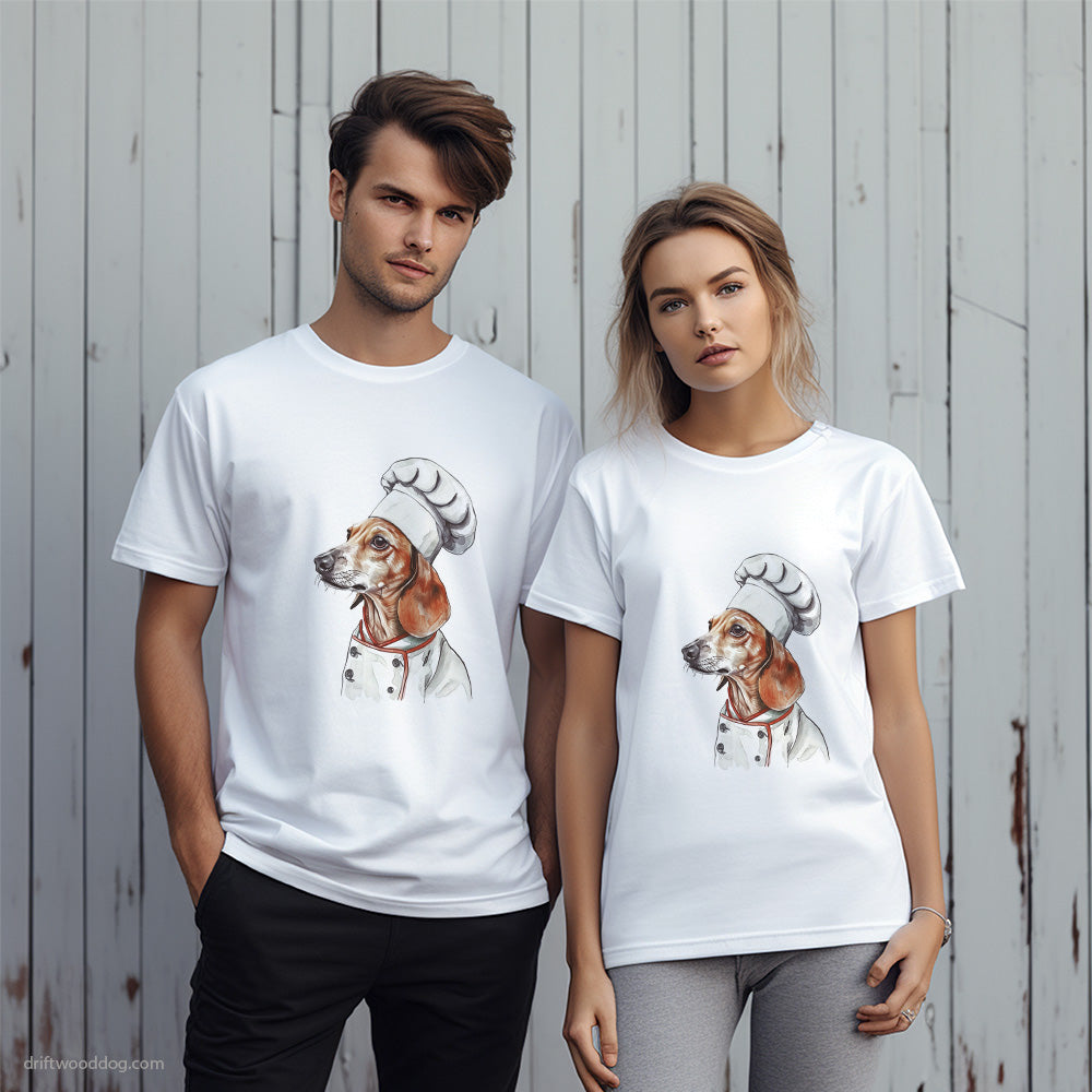 Dachshund Cooking Meals in Kitchen T-Shirt – Unique Dog T-Shirts for Pet Lovers