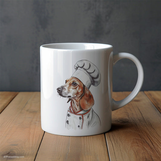 Dachshund Cooking Meals in Kitchen Mug – Unique Dog Cups | Dog-Themed Mugs