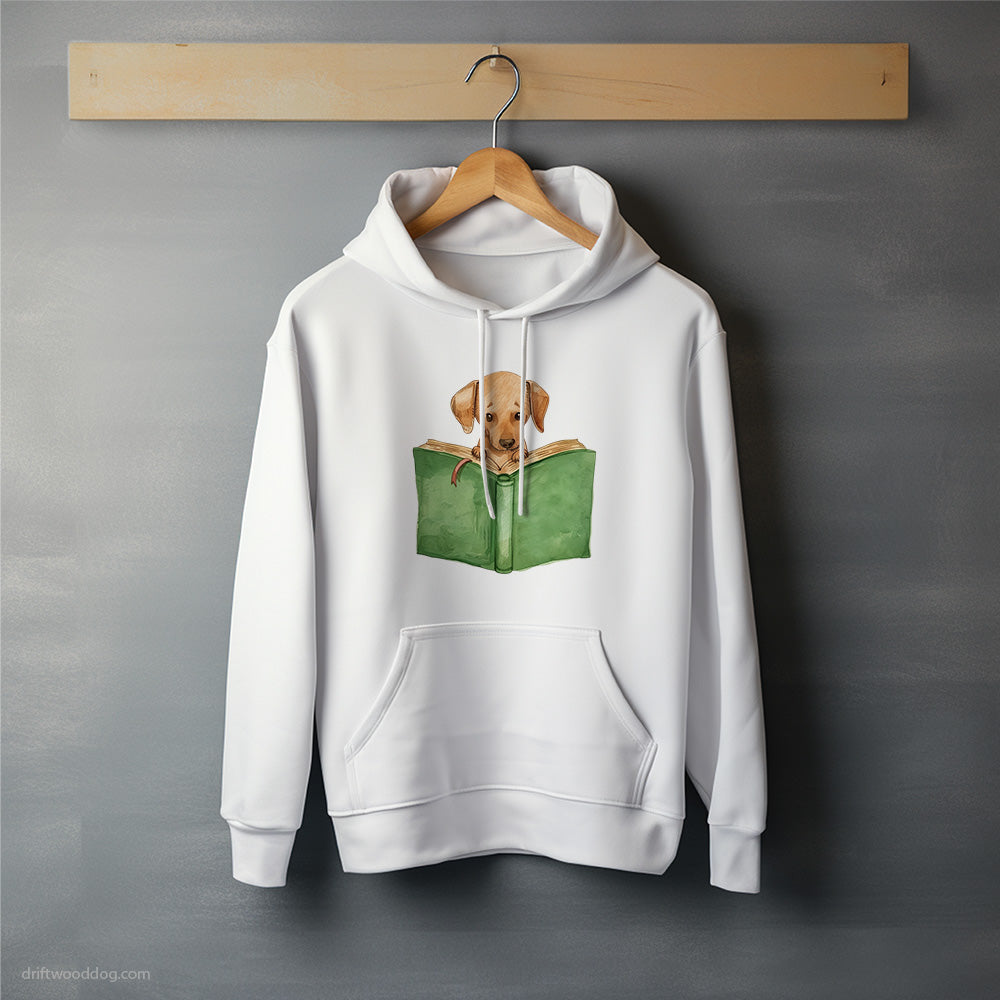 Puppy Dachshund Reading a Book Hoodie – Unisex Hoodie for Dog Lovers