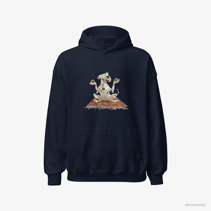 Dalmatian Doing Yoga Navy Hoodie